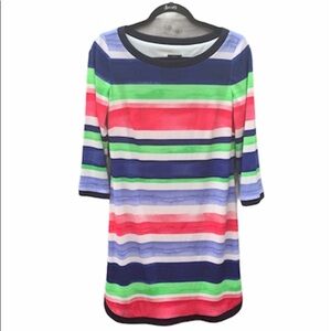 VINCE CAMUTO STRIPED MULTI-COLORED DRESS‎